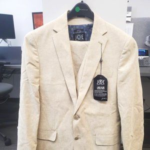 JOSEPH ABBOUD COOL TAN LINEN & COTTON MEN'S SUIT 40R - Pants 34WX32L - Vest Med.